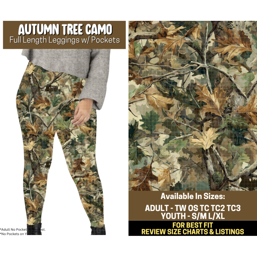 Preorder Custom Styles Autumn Tree Camo Closes 12 Sep ETA mid Jan 2026 Leggings