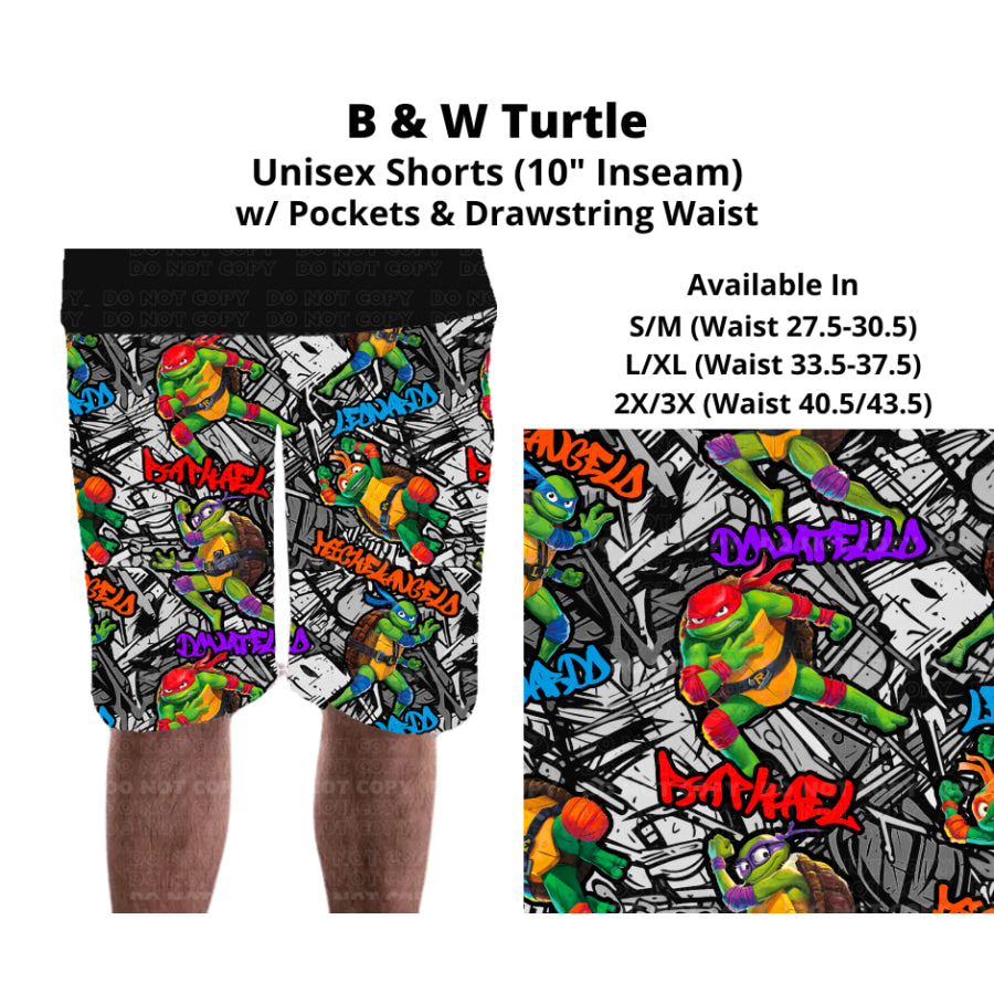 PREORDER Custom Styles - B &amp; W Turtle - Closes 27 Nov - ETA late Feb 2025 Leggings