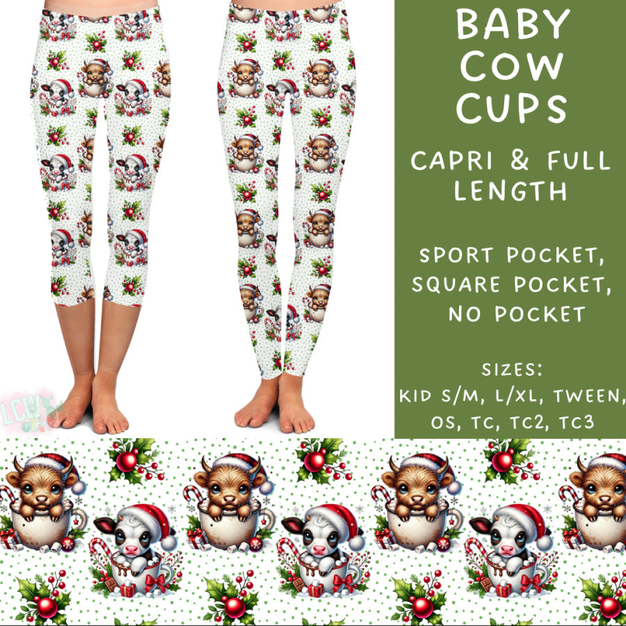 Preorder Custom Styles - Baby Cow Cups - Closes 31 Oct - ETA early Jan 2025 Leggings