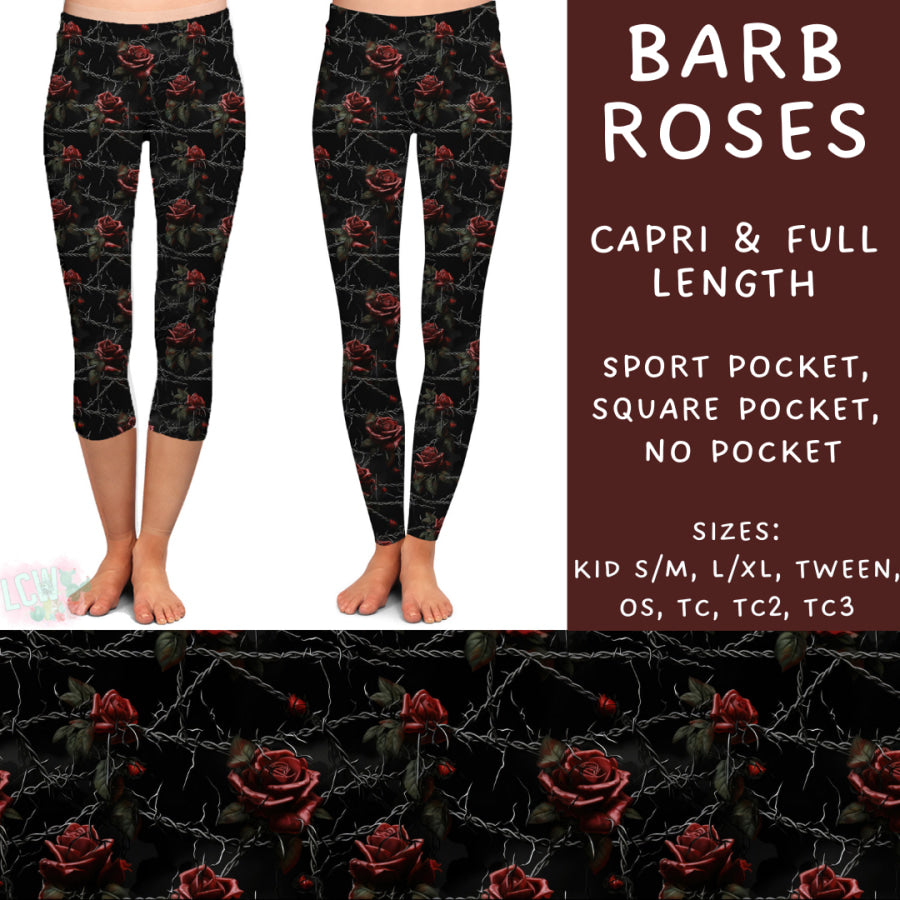 Preorder Custom Styles - Barb Roses - Closes 6 Dec - ETA late Feb 2025 Leggings