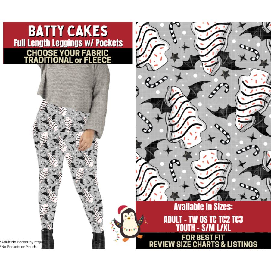 Preorder Custom Styles Batty Cakes Closes 4 Sep ETA early Jan 2026 Leggings