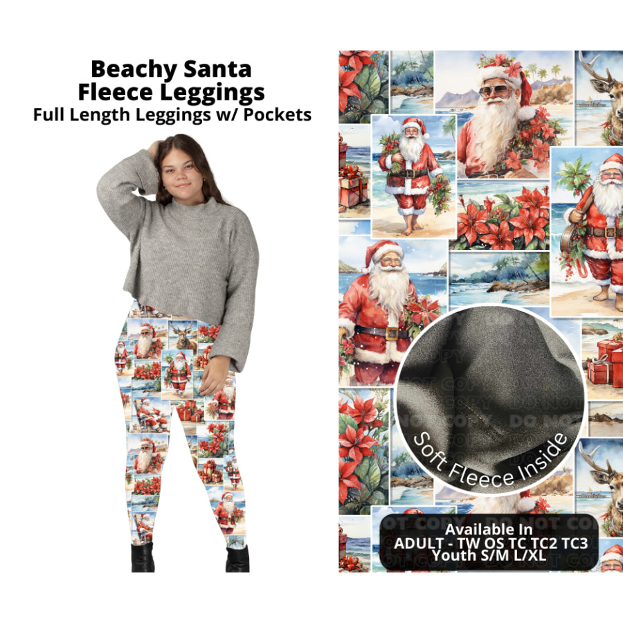 PREORDER Custom Styles - Beachy Santa - Closes 7 Oct - ETA late Dec 2024 Leggings