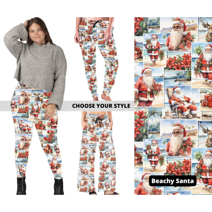 PREORDER Custom Styles - Beachy Santa - Closes 7 Oct - ETA late Dec 2024 Leggings