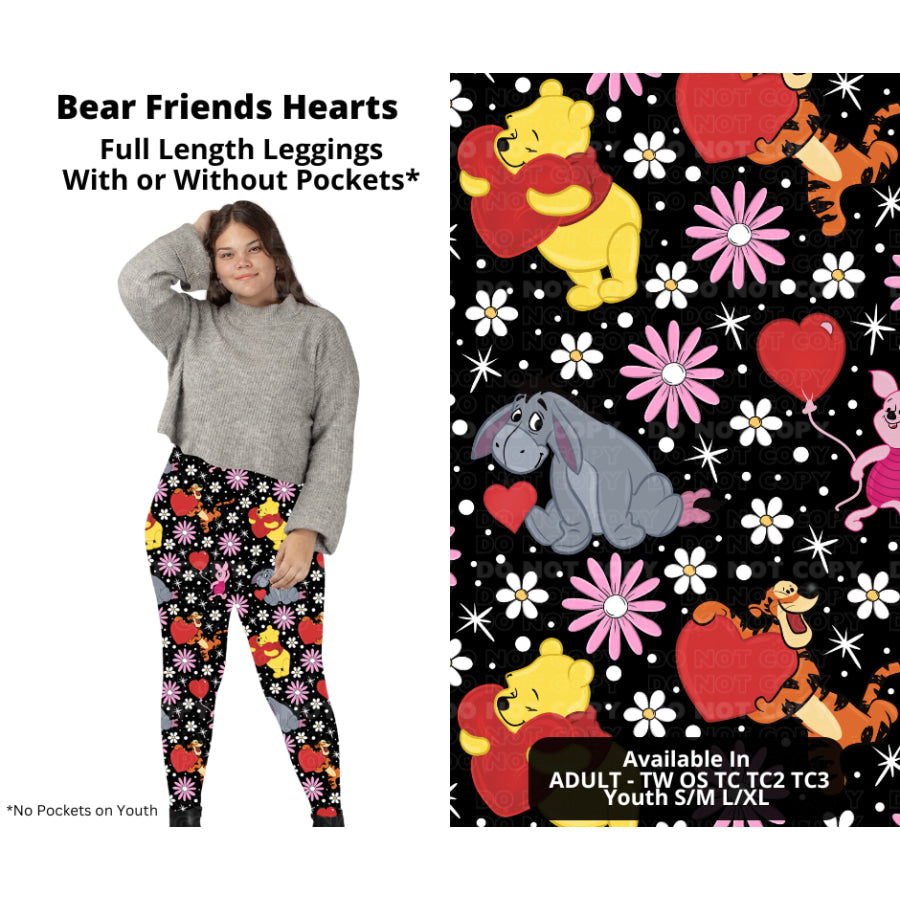 PREORDER Custom Styles - Bear Friends Hearts - Closes 28 Nov - ETA late Feb 2025 Leggings