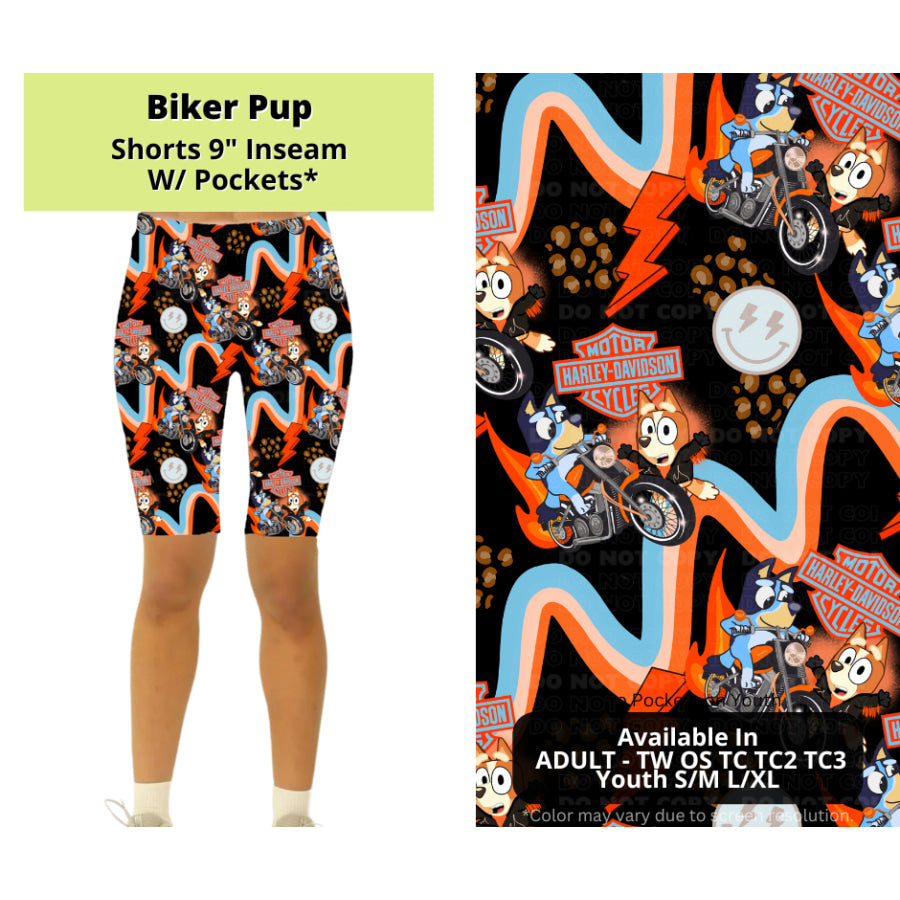 Preorder Custom Styles - Biker Pup - Closes 24 Mar - ETA late Jun 2025 Leggings