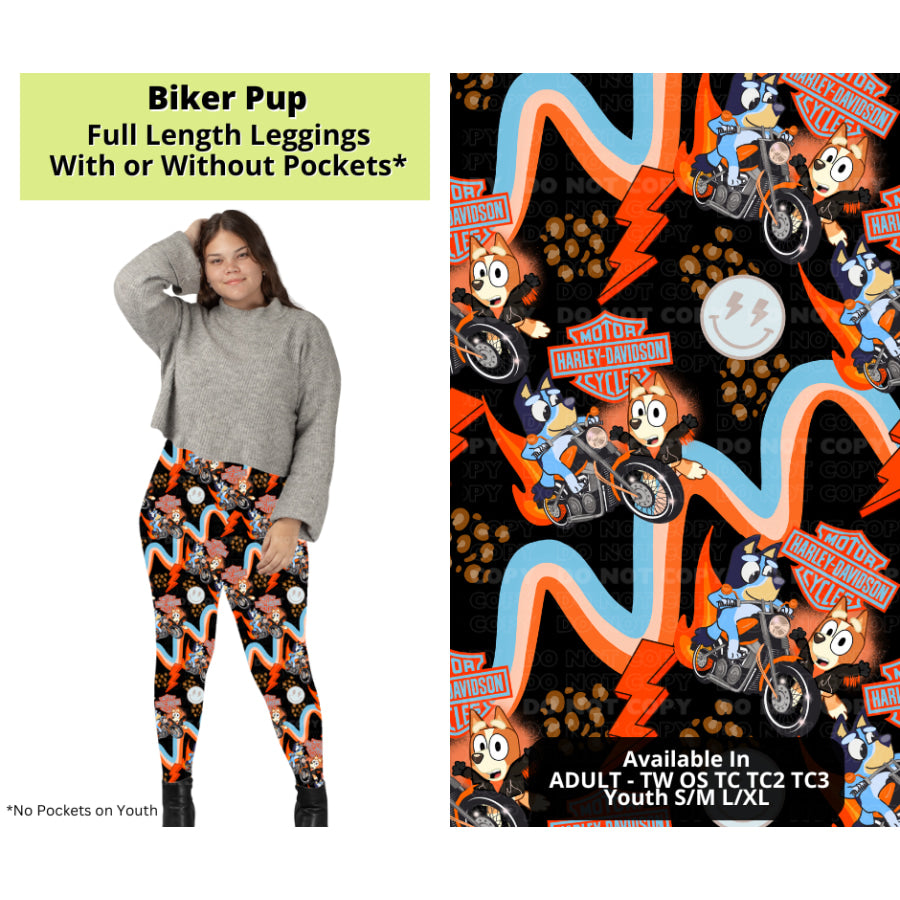 Preorder Custom Styles - Biker Pup - Closes 24 Mar - ETA late Jun 2025 Leggings