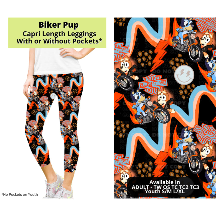 Preorder Custom Styles - Biker Pup - Closes 24 Mar - ETA late Jun 2025 Leggings