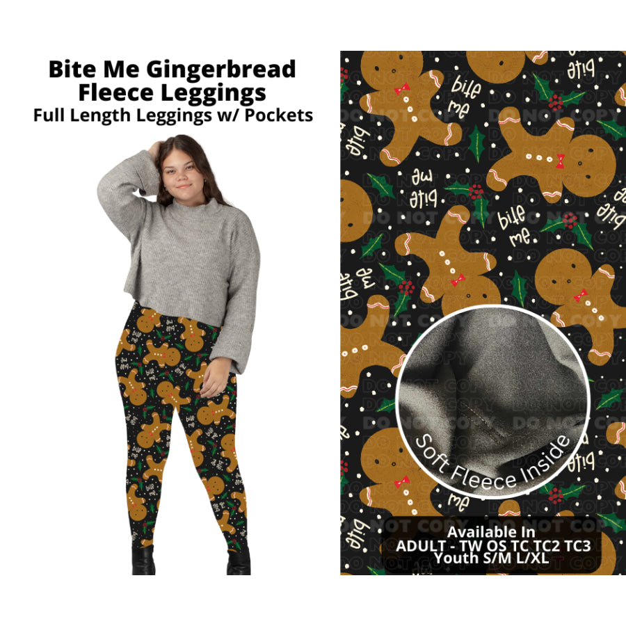 PREORDER Custom Styles - Bite Me Gingerbread - Closes 7 Oct - ETA late Dec 2024 Leggings