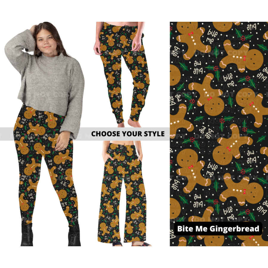 PREORDER Custom Styles - Bite Me Gingerbread - Closes 7 Oct - ETA late Dec 2024 Leggings