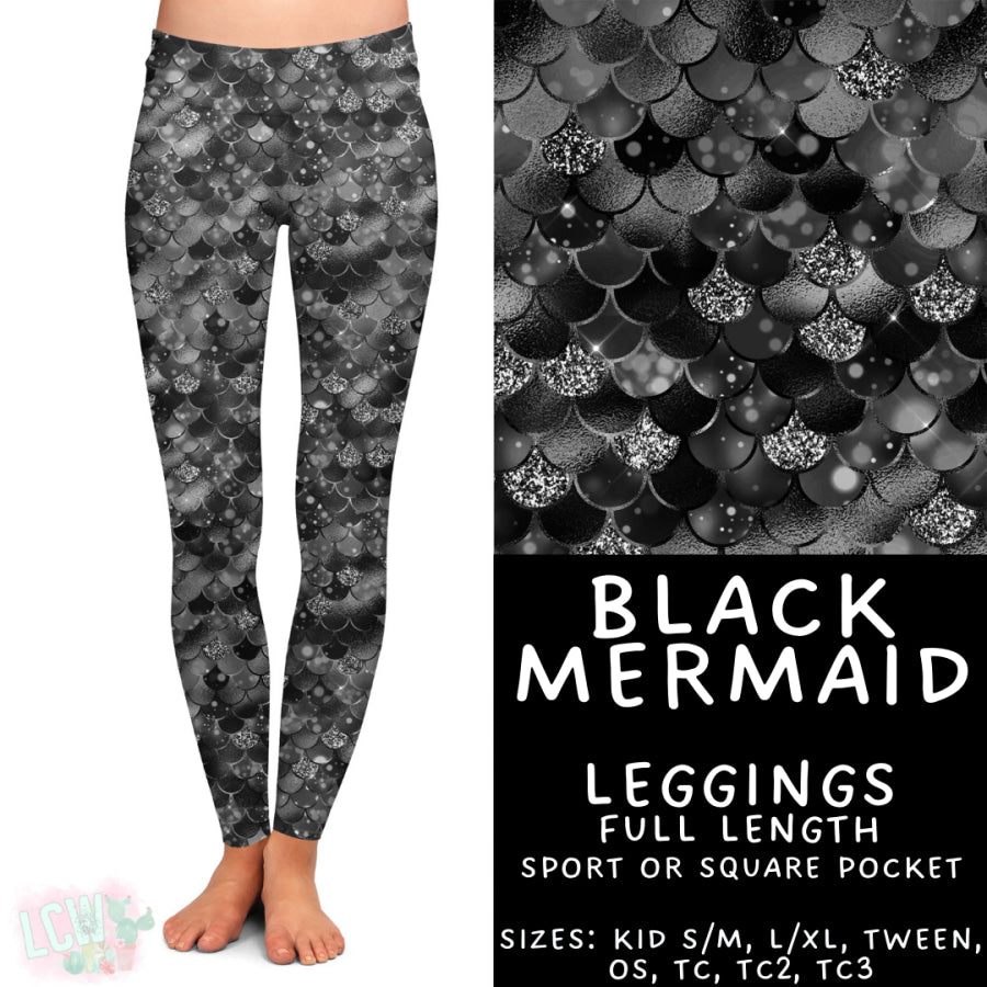 Preorder Custom Styles - Black Mermaid - Closes 22 Sep - ETA mid Dec 2025 Leggings