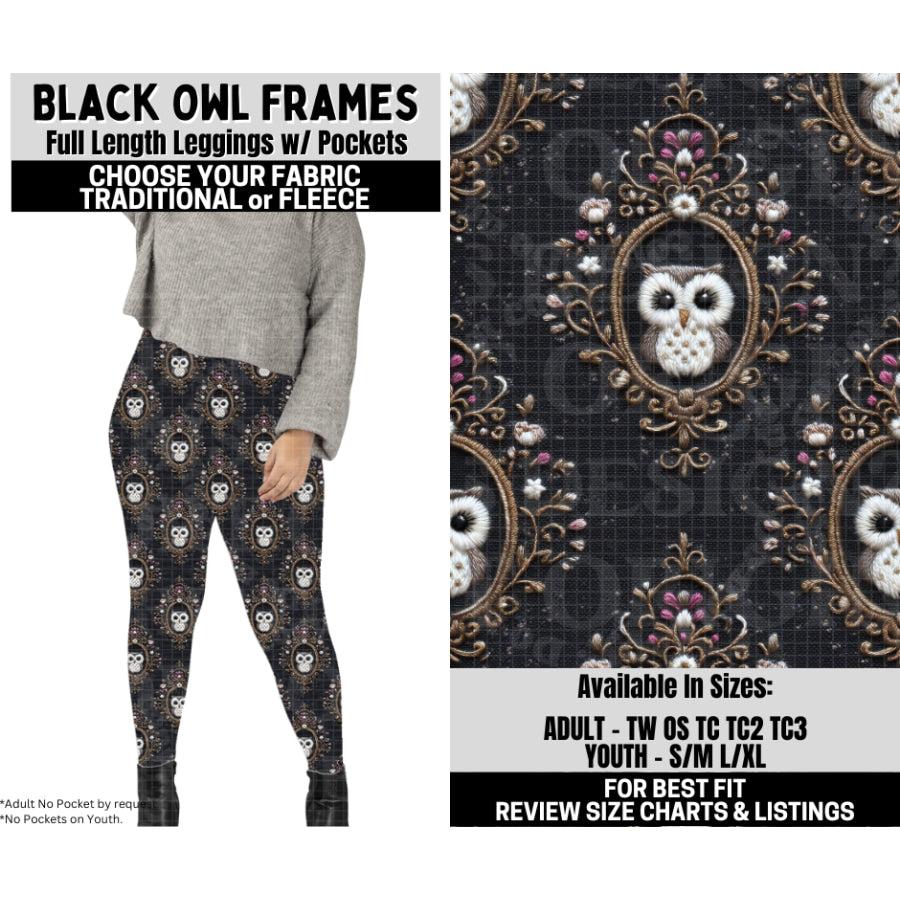 Preorder Custom Styles - Black Owl Frames - Closes 6 Oct - ETA mid Feb 2026 Leggings