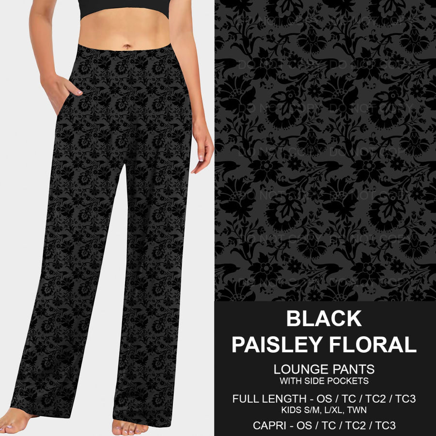 PREORDER Custom Styles - Black Paisley Floral - Closes 14 Jan - ETA late Apr 2025 Loungewear