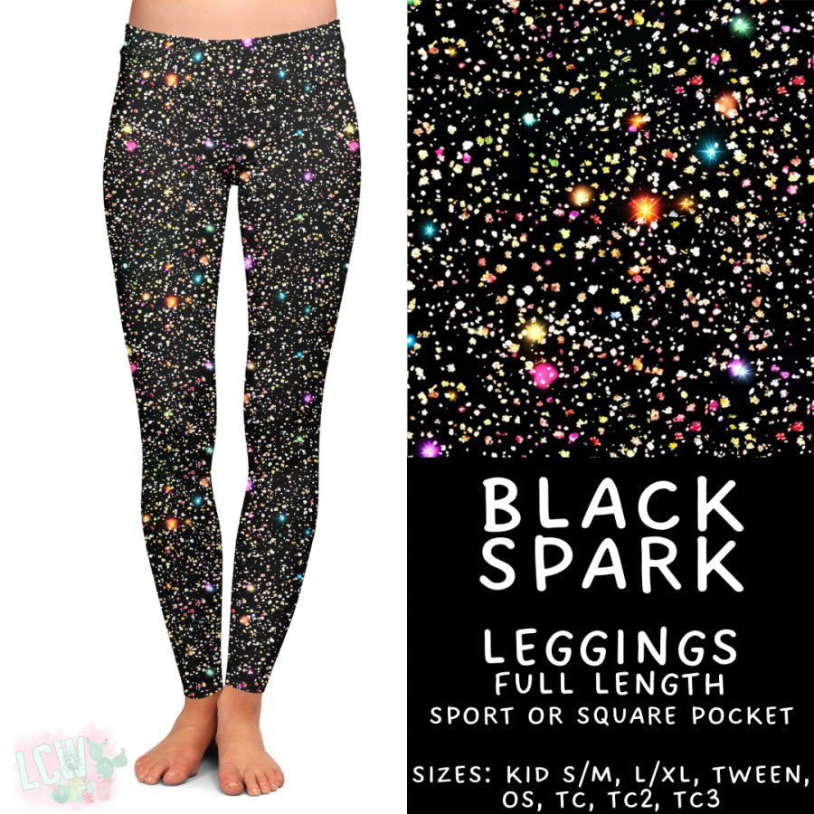 Preorder Custom Styles - Black Spark - Closes 22 Sep - ETA mid Dec 2025 Leggings