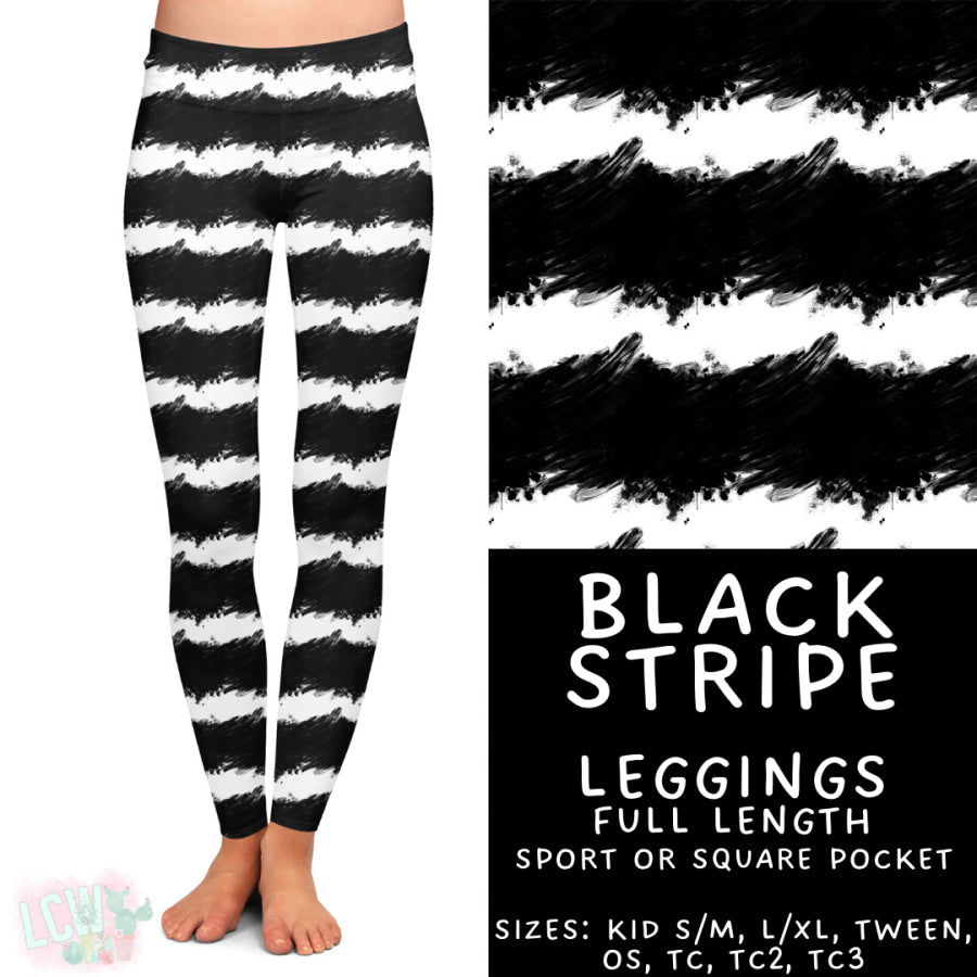Preorder Custom Styles - Black Stripe - Closes 22 Sep - ETA mid Dec 2025 Leggings