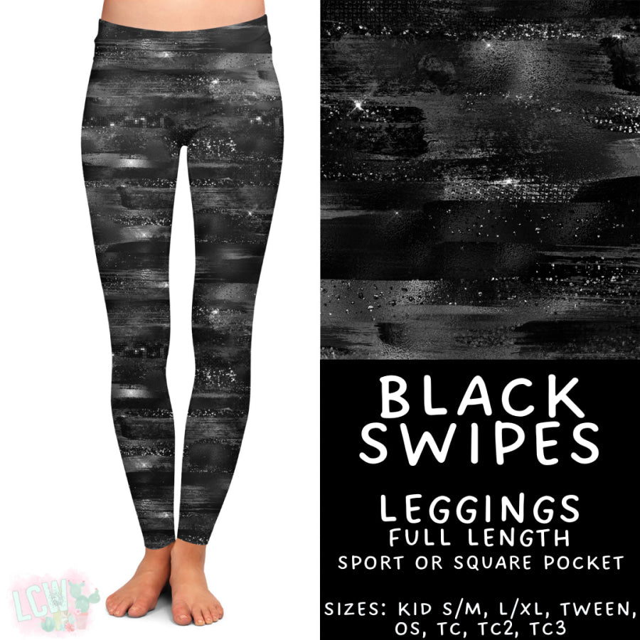 Preorder Custom Styles - Black Swipes - Closes 22 Sep - ETA mid Dec 2025 Leggings