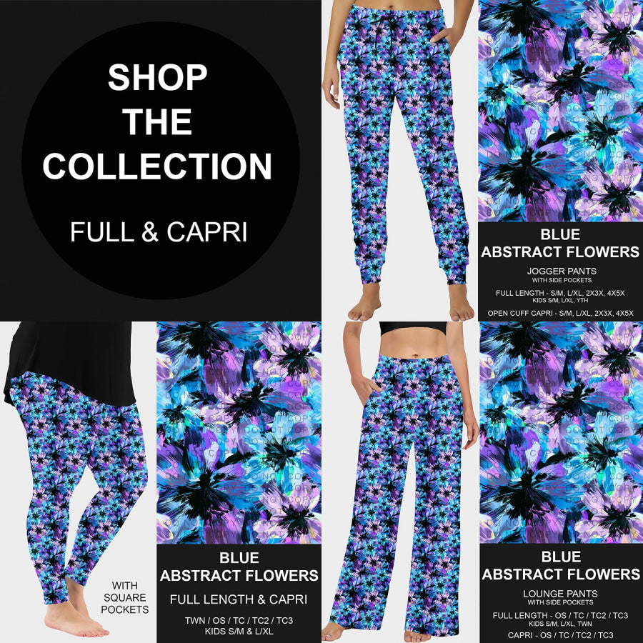 PREORDER Custom Styles - Blue Abstract Flowers - Closes 13 May - ETA early Aug 2025 Loungewear