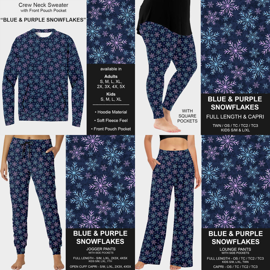 PREORDER Custom Styles - Blue and Purple Snowflakes - Closes 22 Jul - ETA late Oct 2025 Loungewear