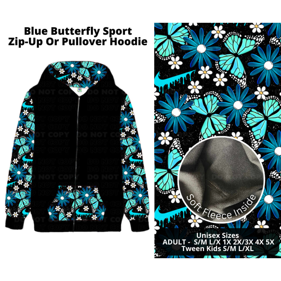 PREORDER Custom Styles - Blue Butterfly Sport - Closes 21 Nov - ETA late Feb 2025 Leggings