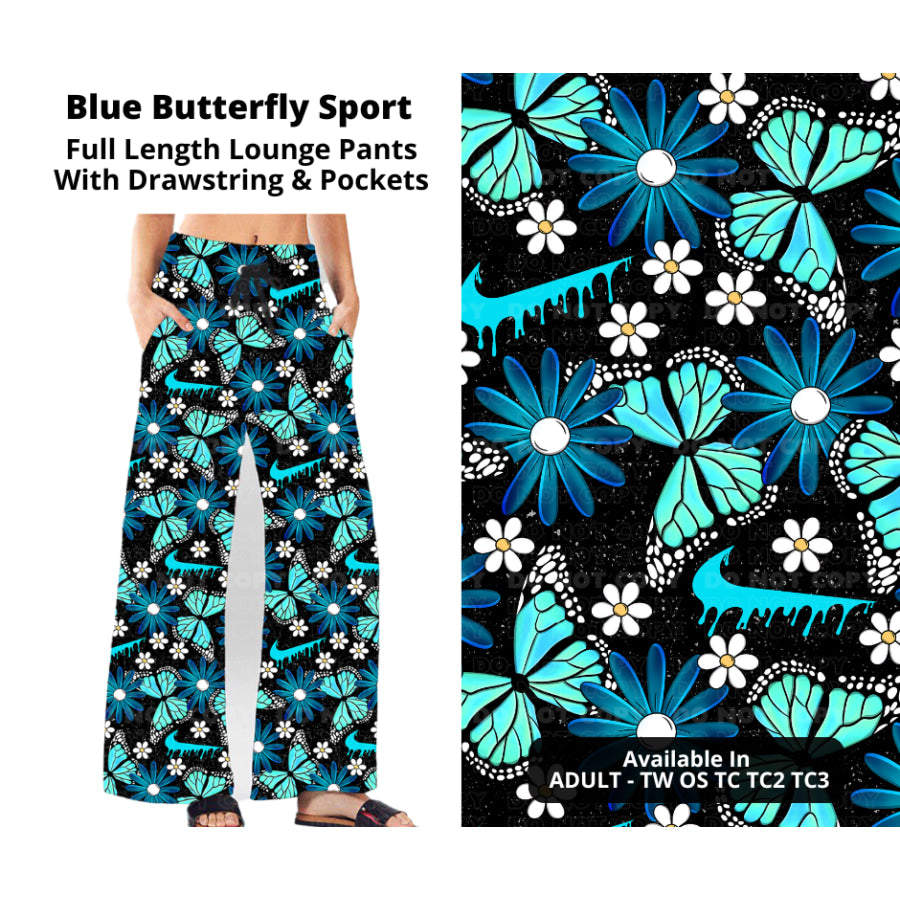 PREORDER Custom Styles - Blue Butterfly Sport - Closes 21 Nov - ETA late Feb 2025 Leggings