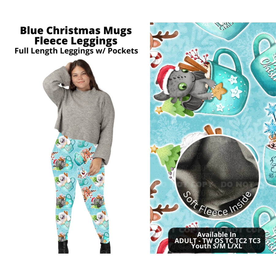 PREORDER Custom Styles - Blue Christmas Mugs - Closes 7 Oct - ETA late Dec 2024 Leggings