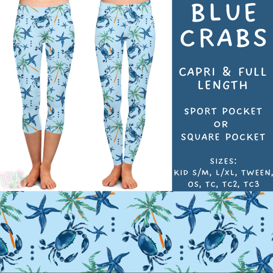 Preorder Custom Styles - Blue Crabs - Closes 31 Mar - ETA late May 2025 Leggings