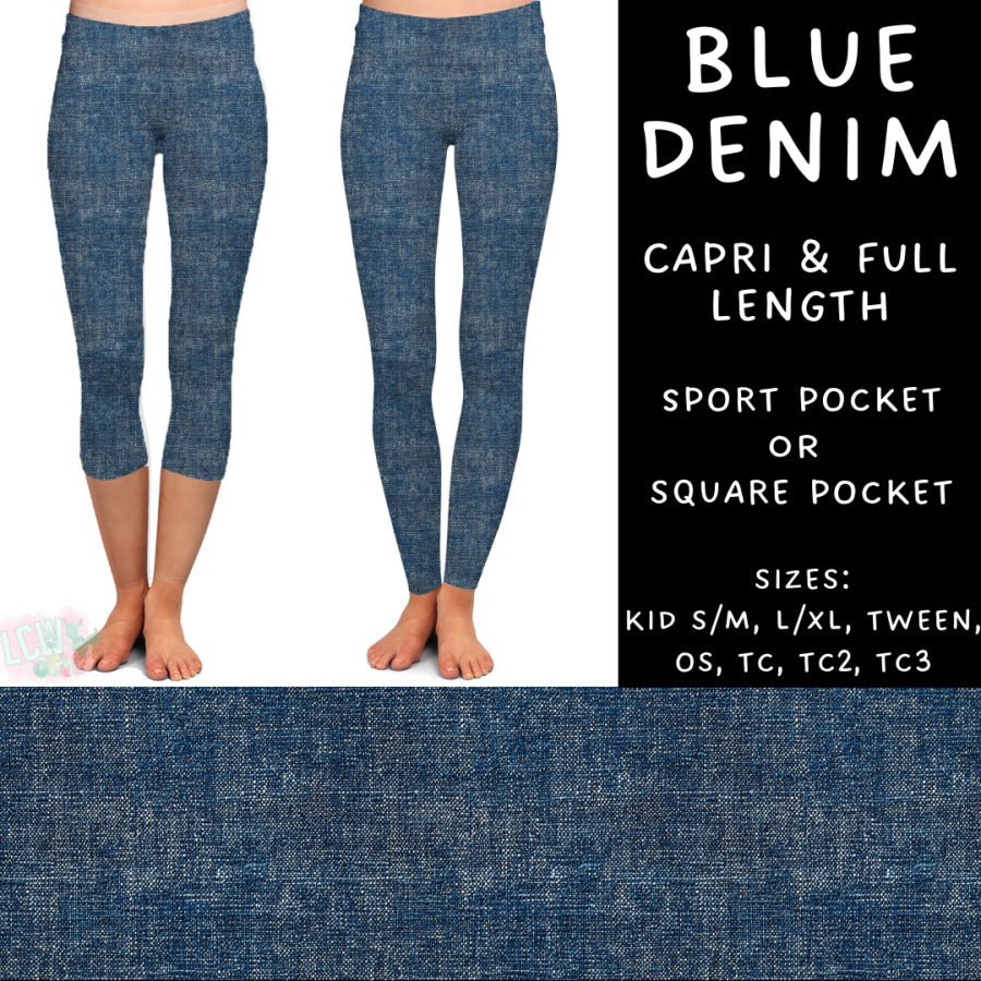 Preorder Custom Styles - Blue Denim - Closes 10 Mar - ETA early Jun 2025 Leggings