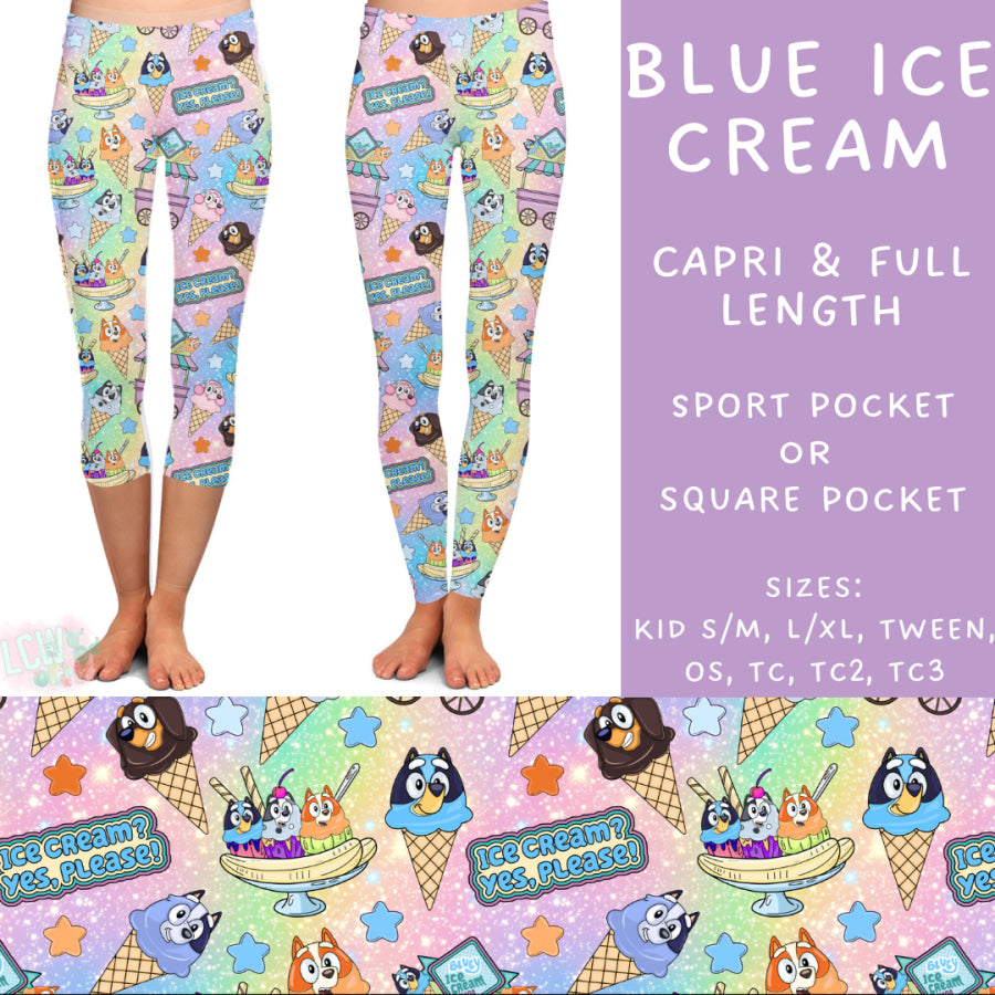 Preorder Custom Styles - Blue Ice Cream - Closes 15 May - ETA mid Jul 2025 Leggings