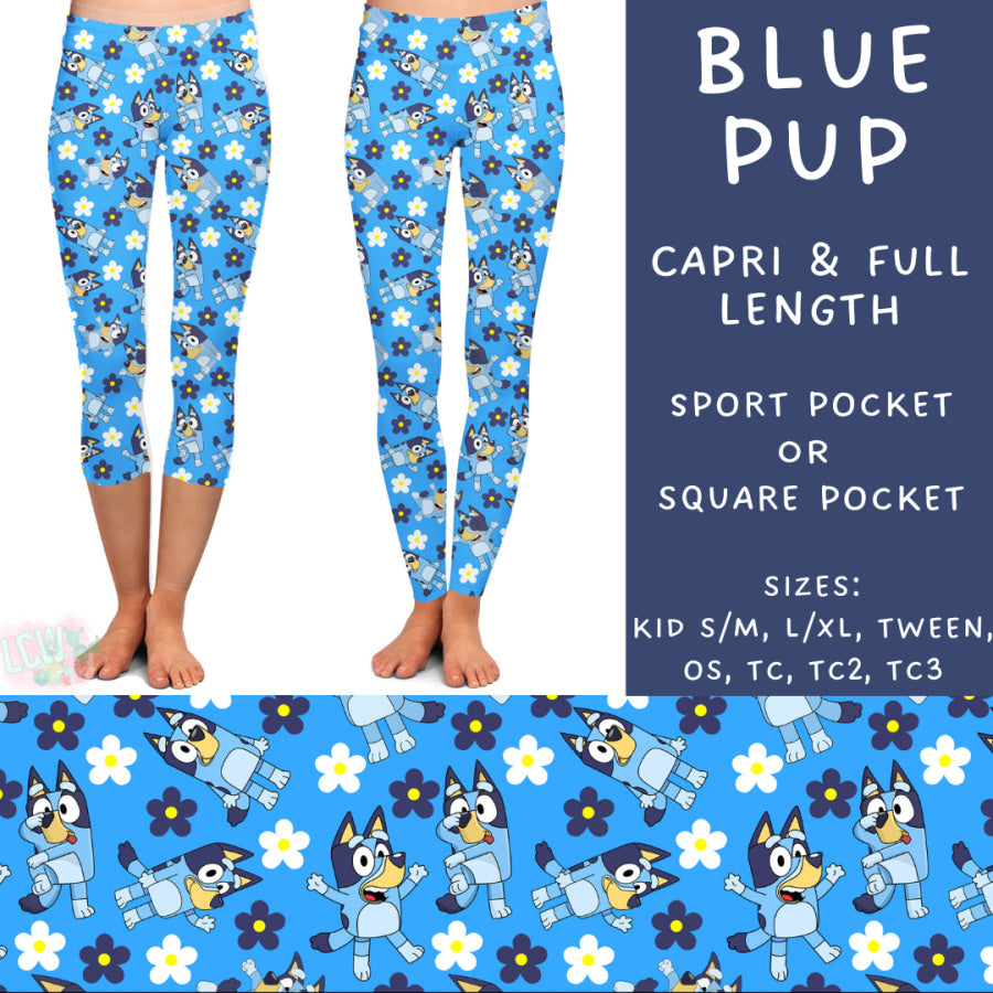 Preorder Custom Styles - Blue Pup - Closes 3 Mar - ETA late May 2025 Leggings