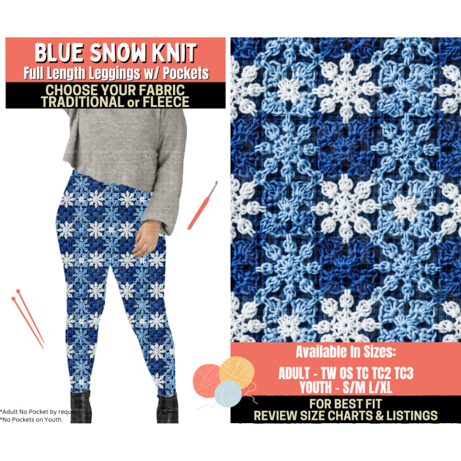 Preorder Custom Styles - Blue Snow Knit - Closes 1 Oct - ETA Early Feb 2026 Leggings