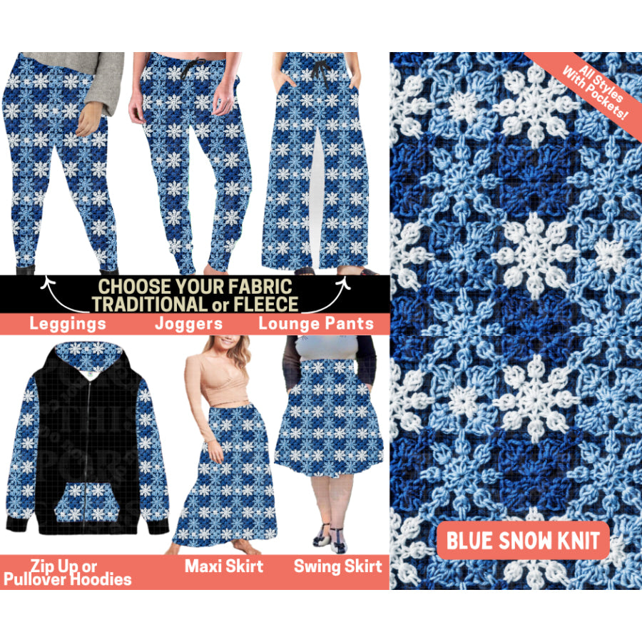Preorder Custom Styles - Blue Snow Knit - Closes 1 Oct - ETA Early Feb 2026 Leggings