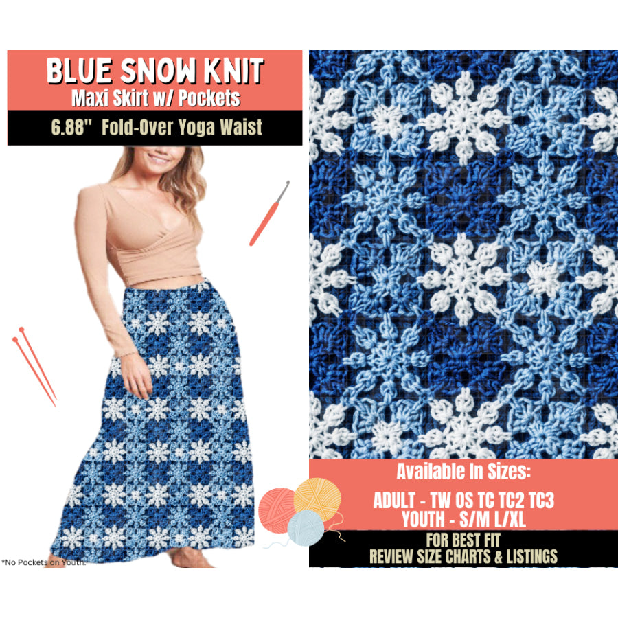 Preorder Custom Styles - Blue Snow Knit - Closes 1 Oct - ETA Early Feb 2026 Leggings