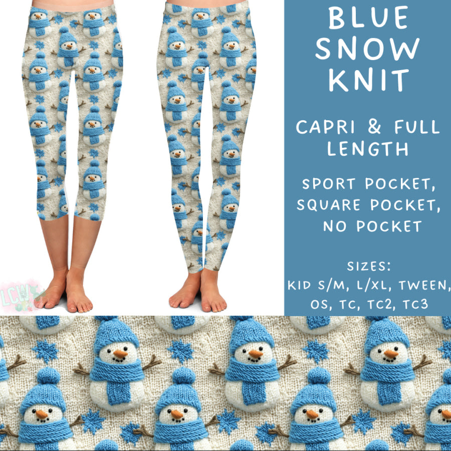 Preorder Custom Styles - Blue Snow Knit - Closes 31 Oct - ETA early Jan 2025 Leggings