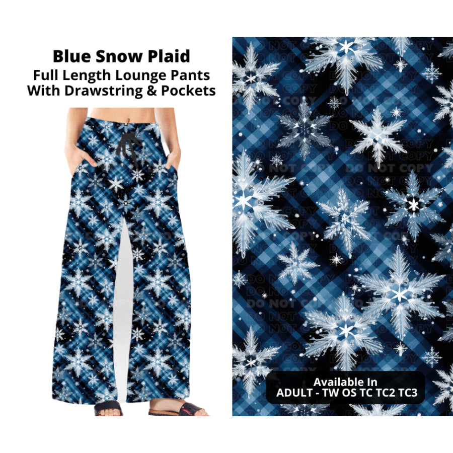 PREORDER Custom Styles - Blue Snow Plaid - Closes 14 Oct - ETA early Jan 2024 Leggings