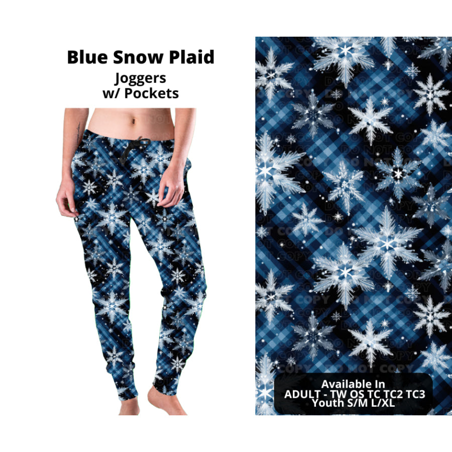 PREORDER Custom Styles - Blue Snow Plaid - Closes 14 Oct - ETA early Jan 2024 Leggings