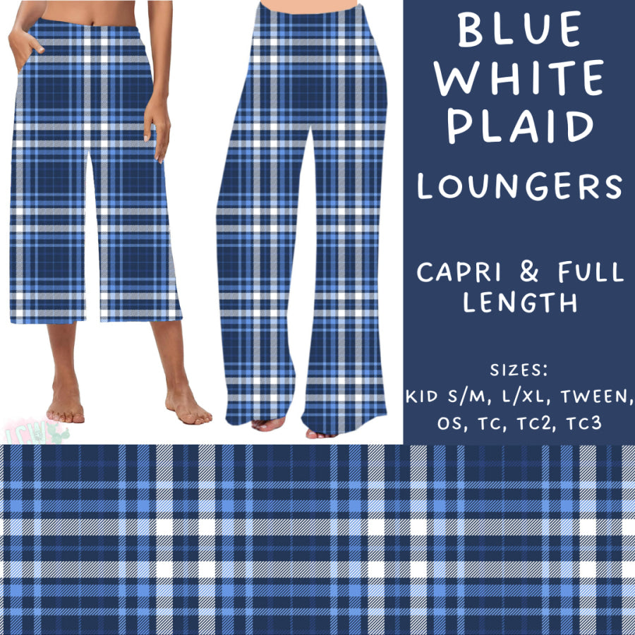 Preorder Custom Styles - Blue White Plaid - Closes 22 Nov - ETA early Feb 2025 Leggings