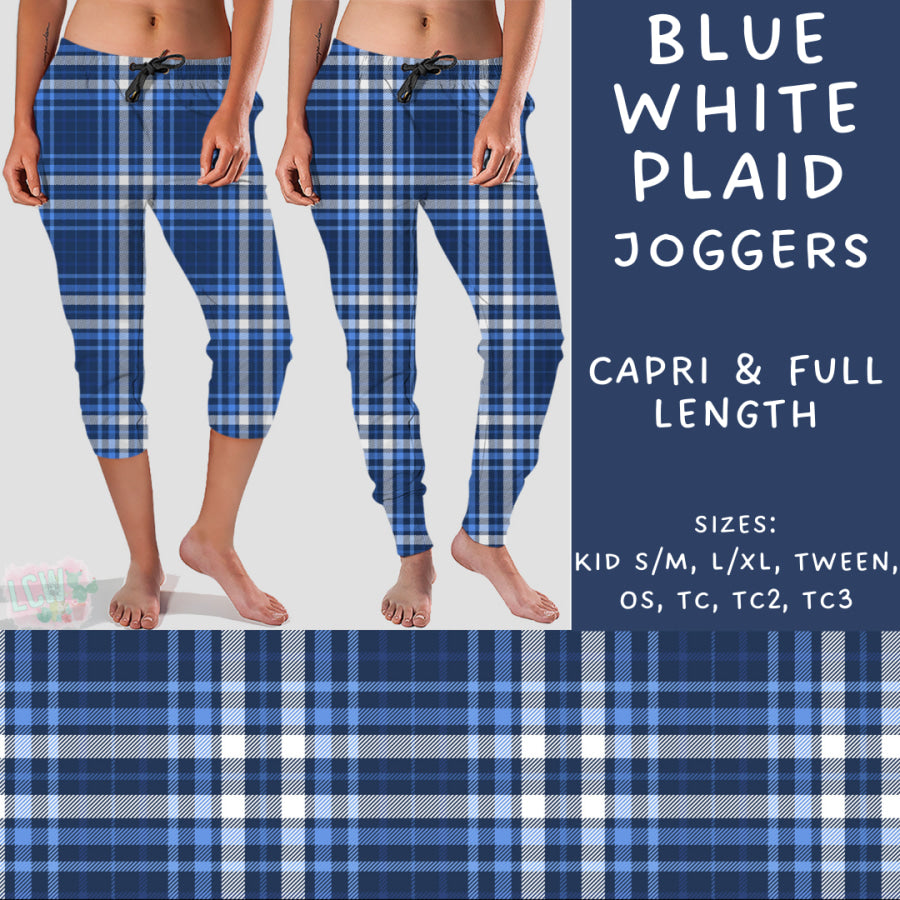 Preorder Custom Styles - Blue White Plaid - Closes 22 Nov - ETA early Feb 2025 Leggings