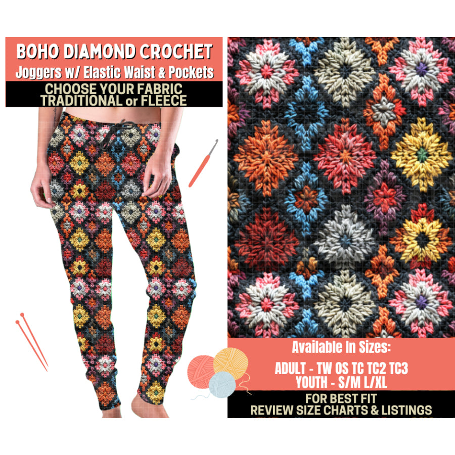 Preorder Custom Styles - Boho Diamond Crochet - Closes 1 Oct - ETA Early Feb 2026 Leggings