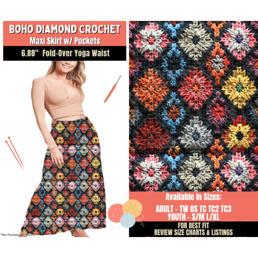 Preorder Custom Styles - Boho Diamond Crochet - Closes 1 Oct - ETA Early Feb 2026 Leggings