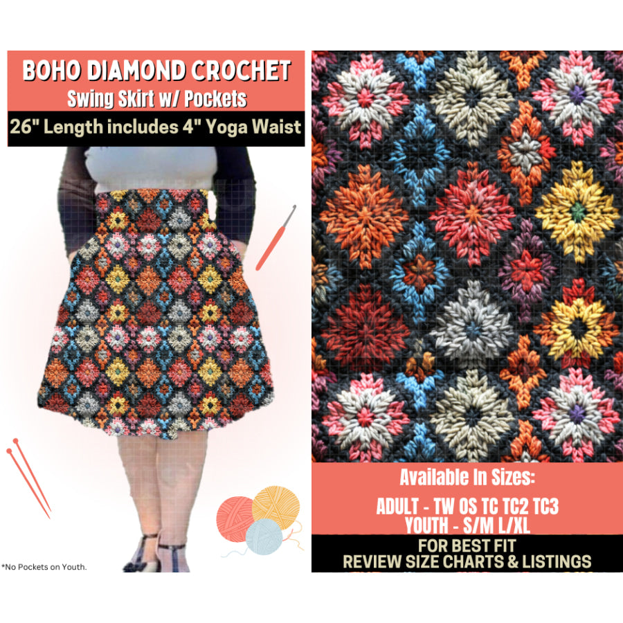 Preorder Custom Styles - Boho Diamond Crochet - Closes 1 Oct - ETA Early Feb 2026 Leggings