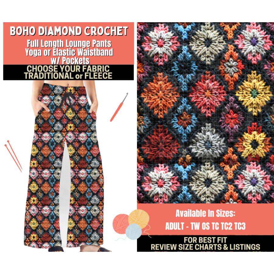 Preorder Custom Styles - Boho Diamond Crochet - Closes 1 Oct - ETA Early Feb 2026 Leggings