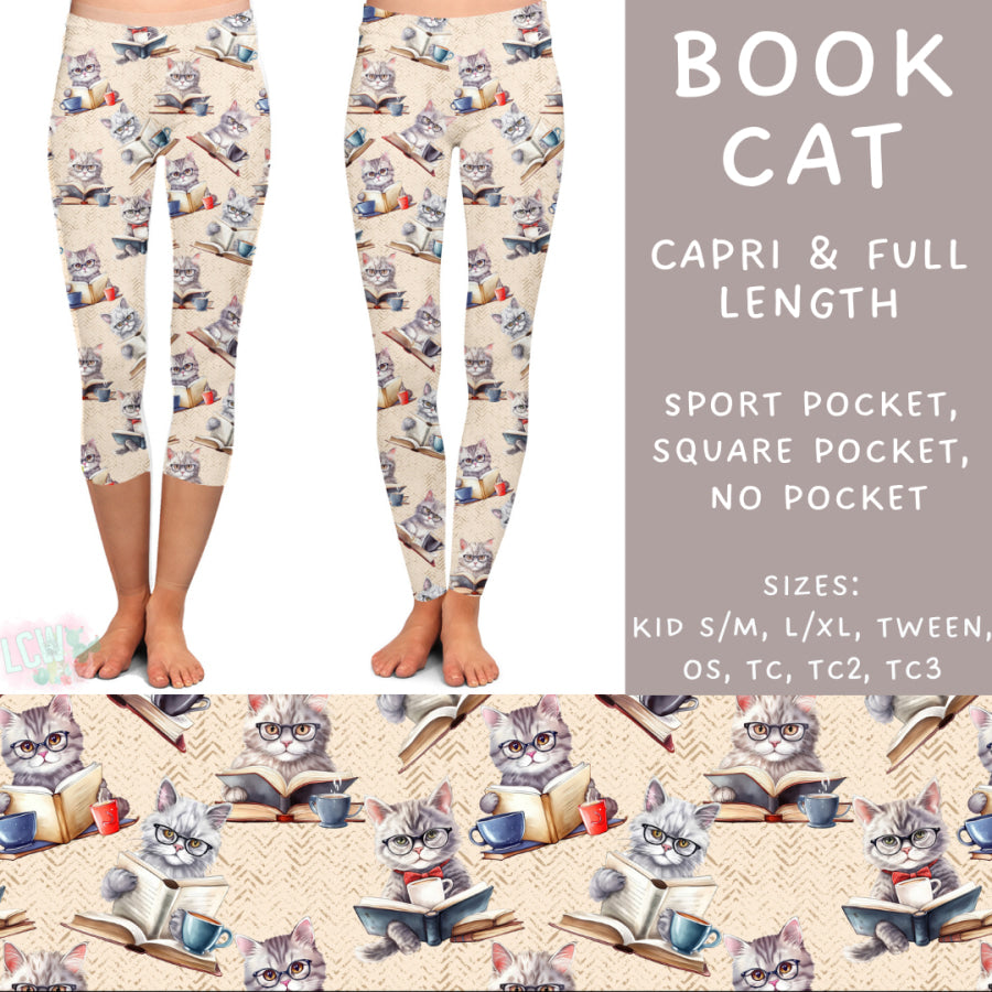 Preorder Custom Styles - Book Cat - Closes 13 Nov - ETA late Jan 2025 Leggings