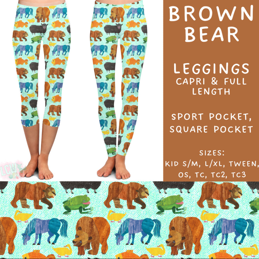 Preorder Custom Styles - Brown Bear - Closes 17 Jan - ETA late Apr 2025 Leggings