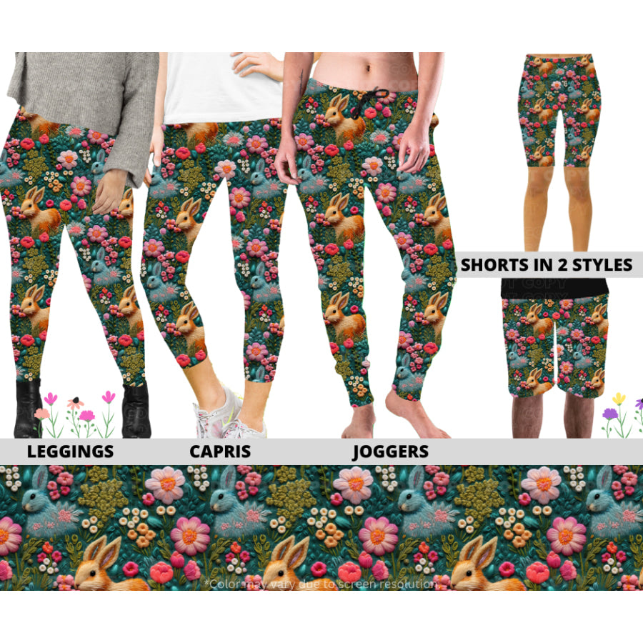 PREORDER Custom Styles - Bunny Flower Field - Closes 27 Jan - ETA late Apr 2025 Leggings