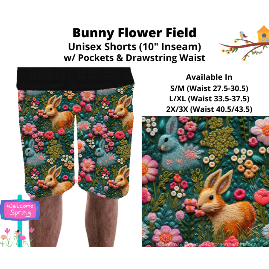 PREORDER Custom Styles - Bunny Flower Field - Closes 27 Jan - ETA late Apr 2025 Leggings