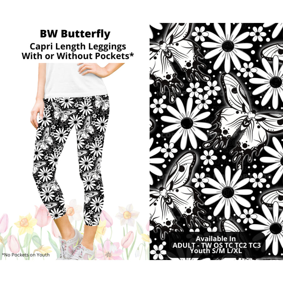 Preorder Custom Styles - BW Butterfly - Closes 17 Mar - ETA late Jun 2025 Leggings