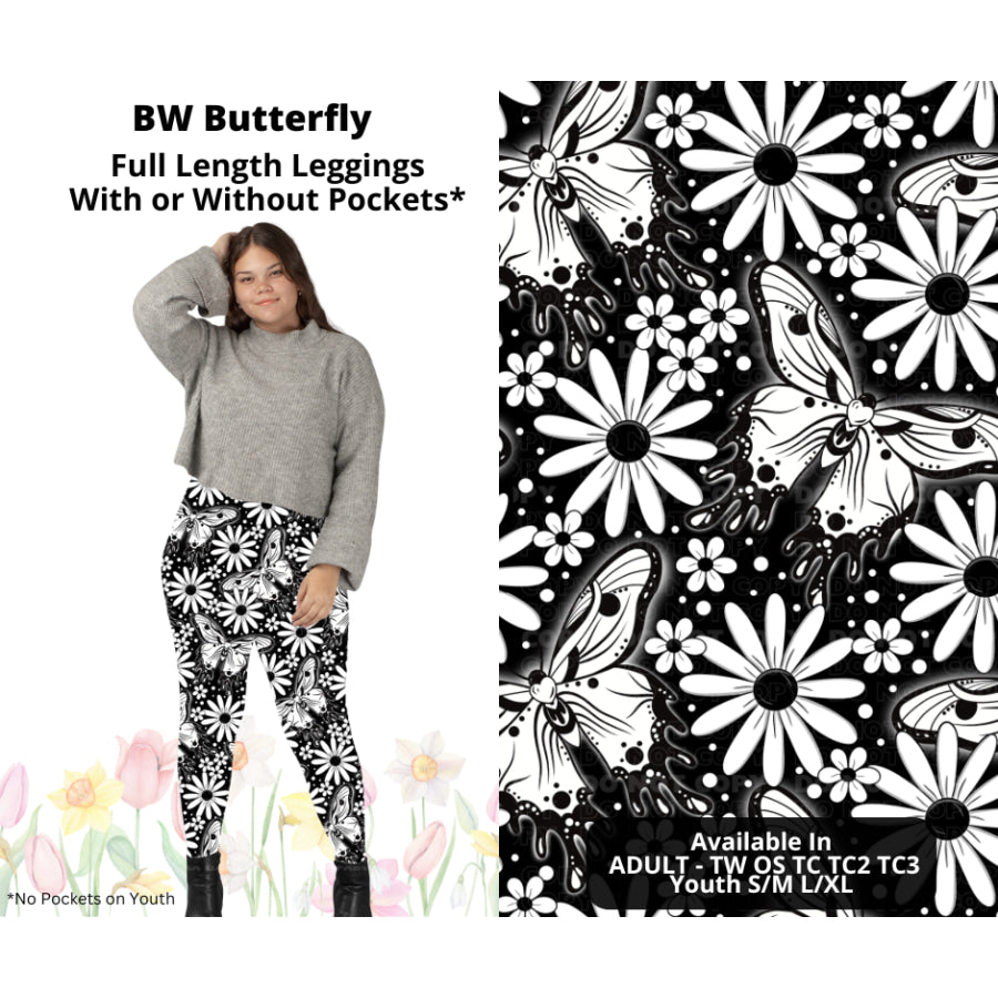 Preorder Custom Styles - BW Butterfly - Closes 17 Mar - ETA late Jun 2025 Leggings