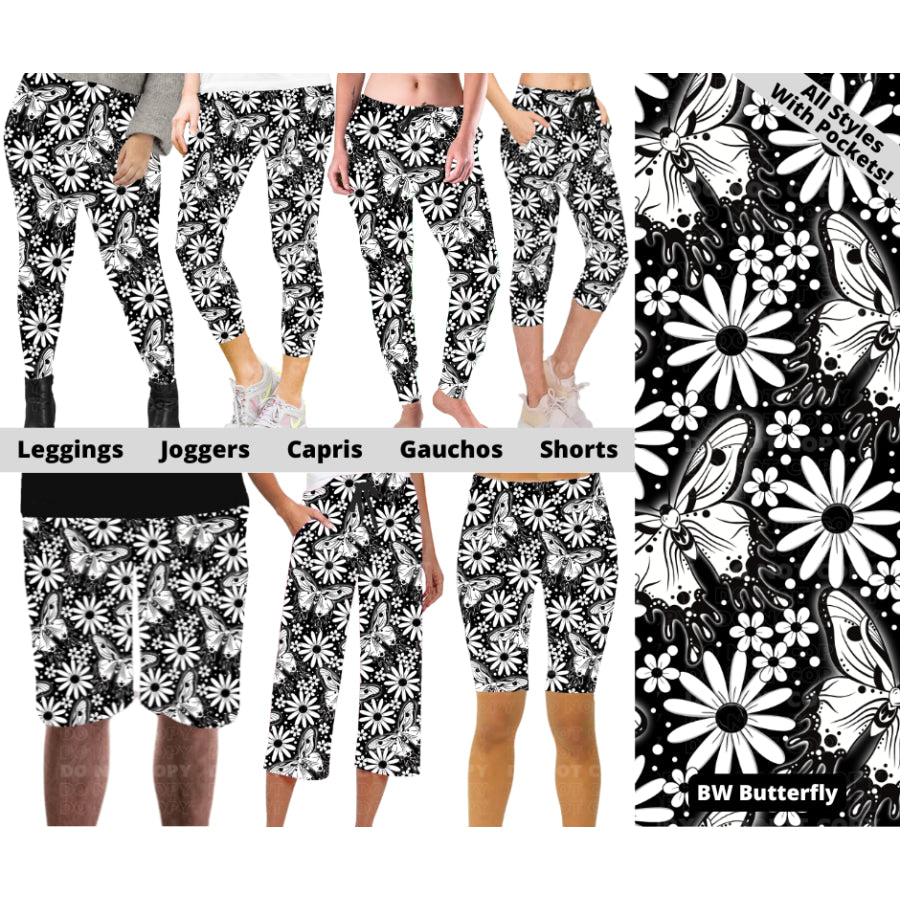 Preorder Custom Styles - BW Butterfly - Closes 17 Mar - ETA late Jun 2025 Leggings