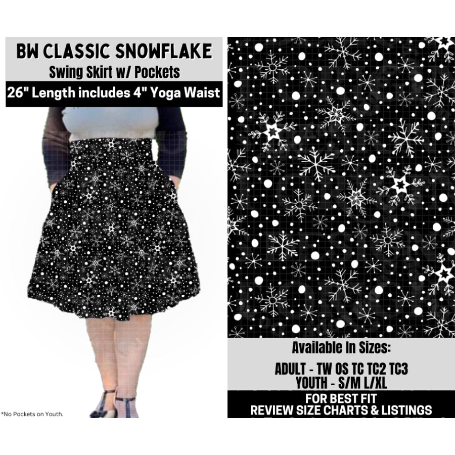 Preorder Custom Styles - BW Classic Snowflake - Closes 6 Oct - ETA mid Feb 2026 Leggings
