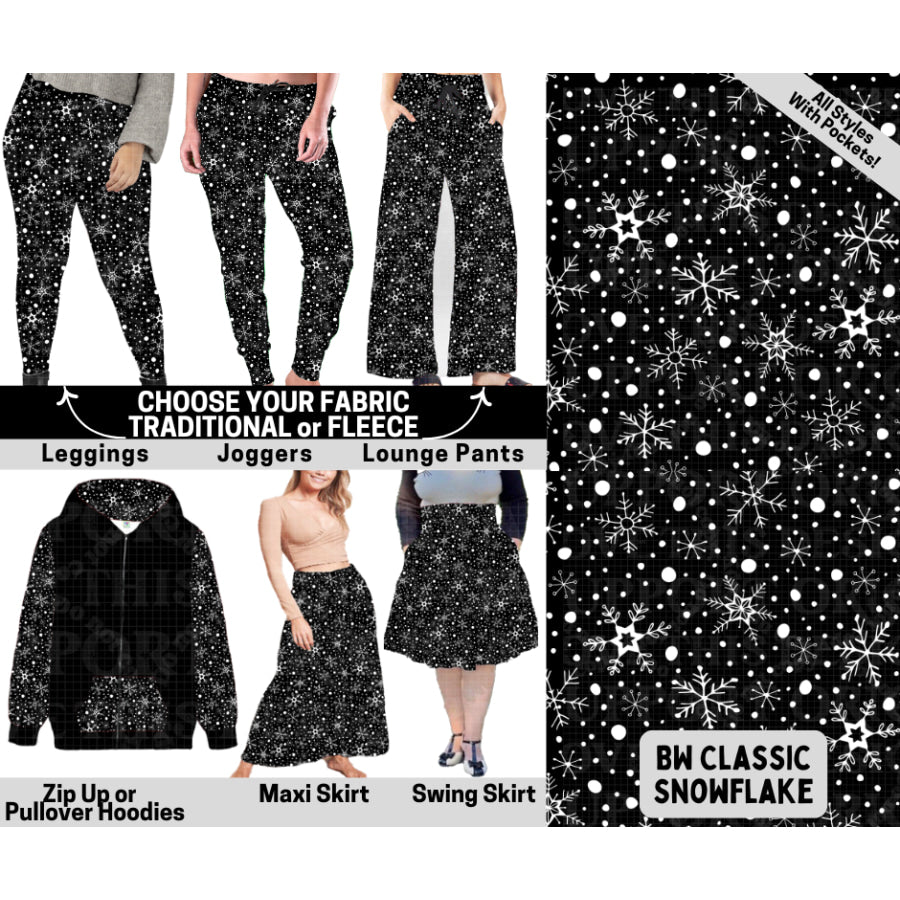 Preorder Custom Styles - BW Classic Snowflake - Closes 6 Oct - ETA mid Feb 2026 Leggings