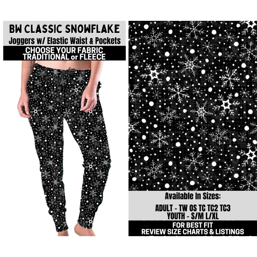Preorder Custom Styles - BW Classic Snowflake - Closes 6 Oct - ETA mid Feb 2026 Leggings